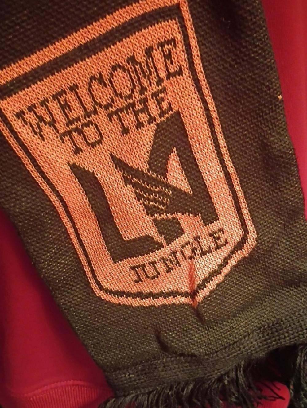 LAFC Guns N Roses Knit Black Orange Scarf 2021 BMO Stadium Were F'n Back Tour - Picture 3 of 8